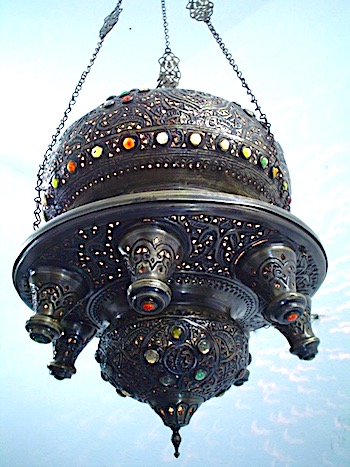 Large Brass Egyptian chandelier